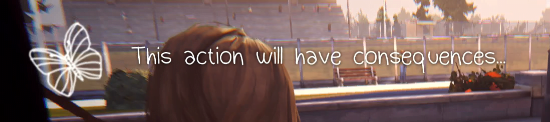 Screenshot of an in-game indicator stating "This action will have consequences"
